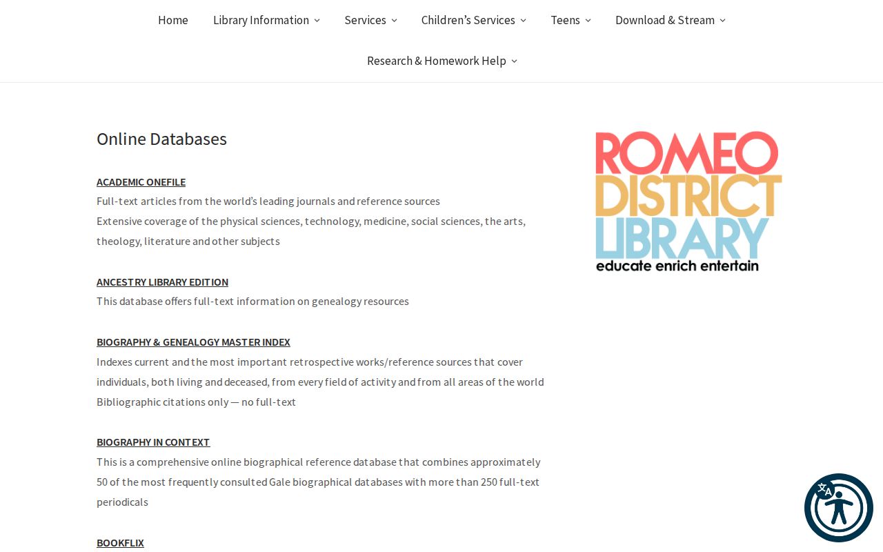 Washington Township city directory library database resources