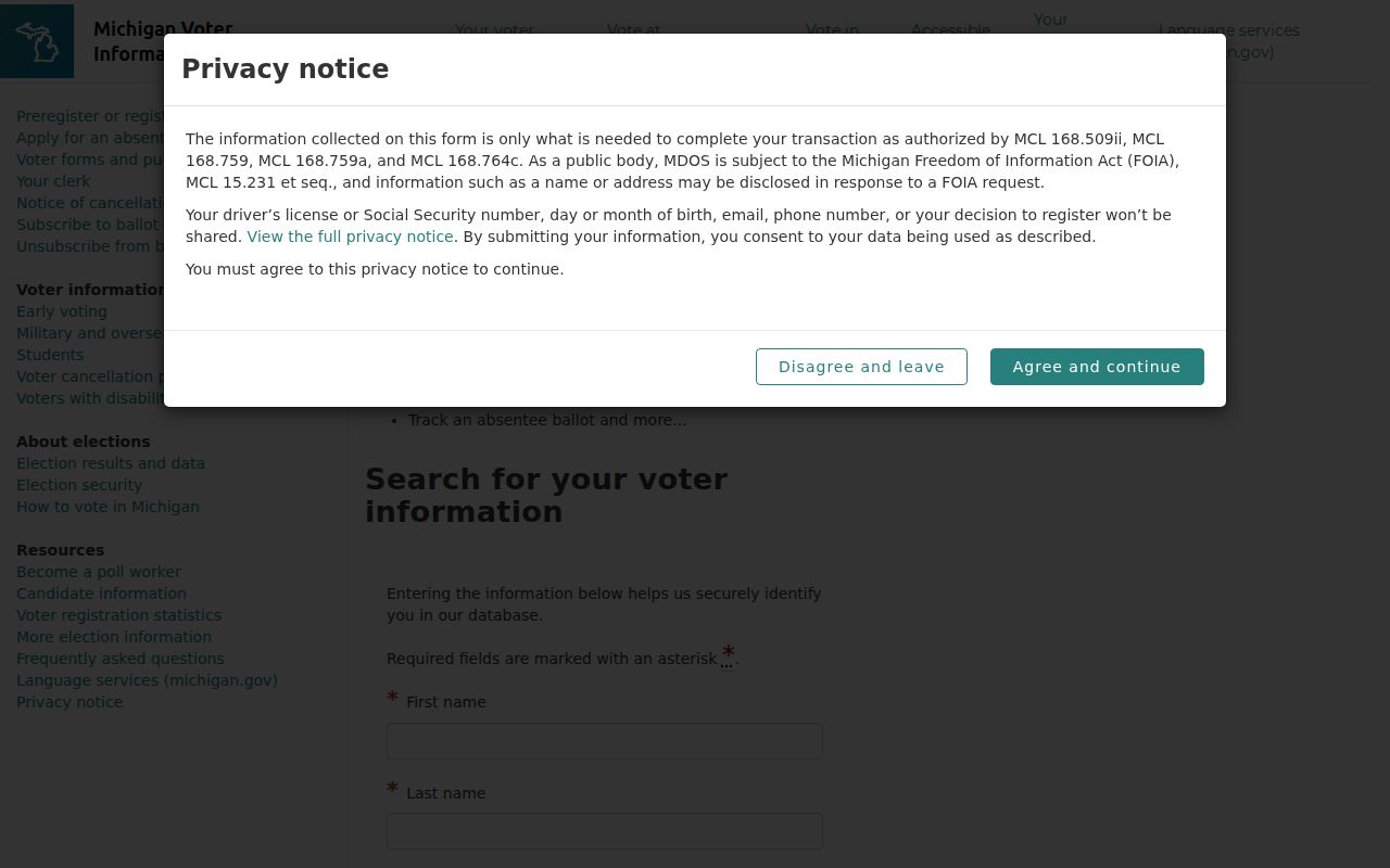 Washington Township residents directory Michigan voter lookup