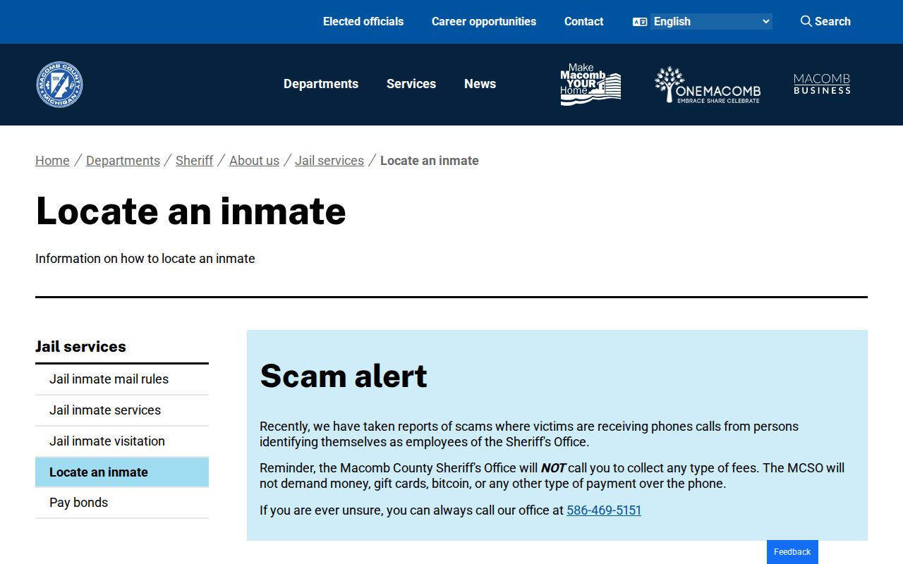 Washington Township resident lookup Macomb Sheriff locator