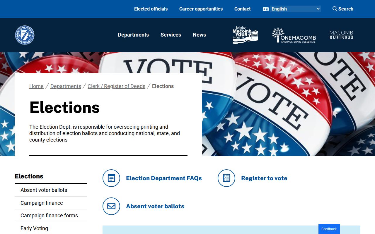 Washington Township ZIP code directory Macomb elections information