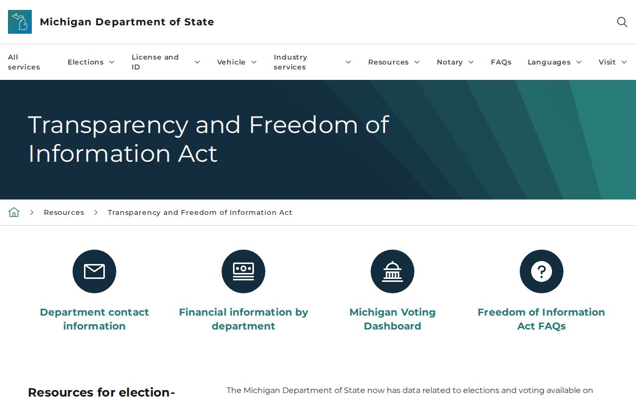 Washington Township ZIP code directory election transparency guidance